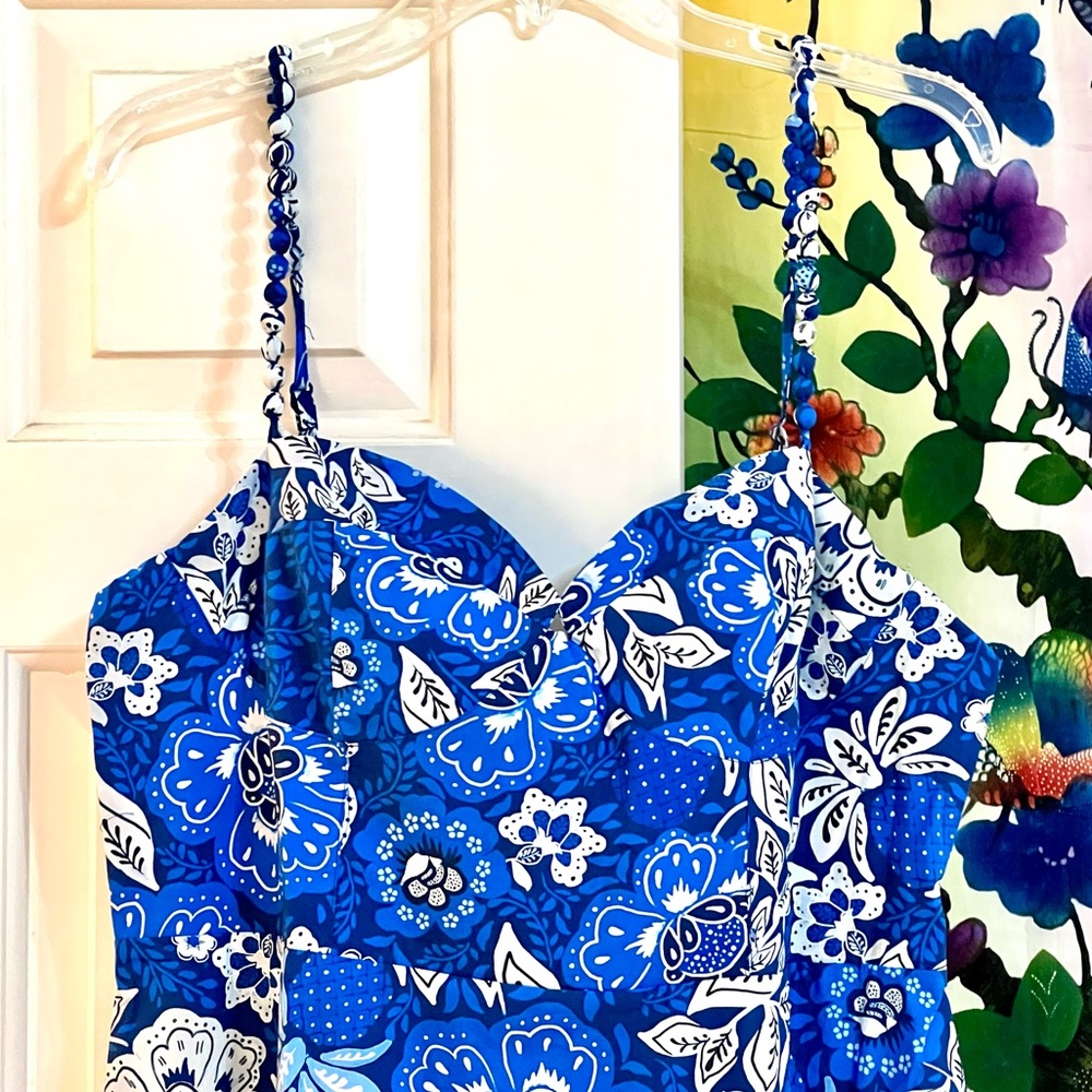 🌺🎉HP🎉🌺 NWT Anthropologie Farm Rio Full Of Flowers Sweetheart Midi Dress - Picture 8 of 16